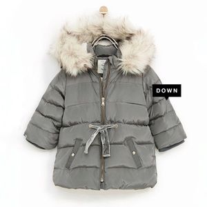 Gray puffer down jacket